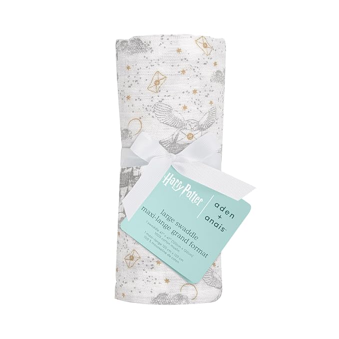 aden + anais Swaddle Blanket, 100% Cotton Blankets for Girls & Boys, Baby Receiving Swaddles, Ideal Newborn & Infant Swaddling Set, Single, Harry Potter