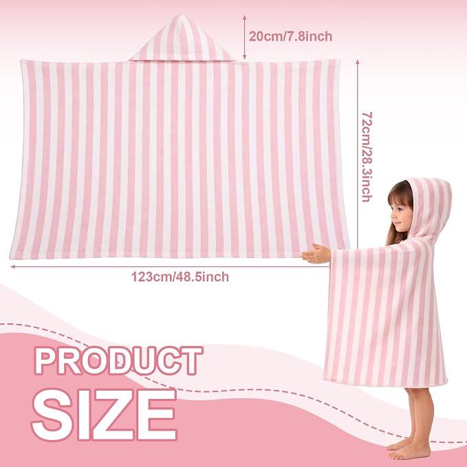 Mindsoft Muslin Hooded Beach Towel for Kids 1-3 Years 30" x 50" Toddler Beach Towel Poncho Soft Fast Drying Absorbent Blankets for Baby Shower Pool Bath Travel Swimming Essentials(Pink)