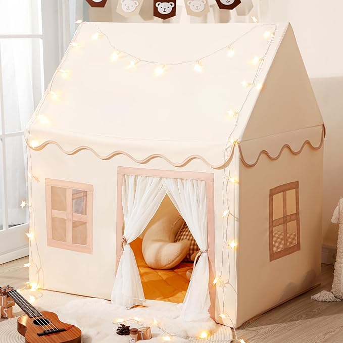 Kids Play Tent Indoor: with Star Lights - Toddler Tent Playhouse Tents for Kids Outdoor Boys Girls Toys Children Gifts for Christmas Birthday