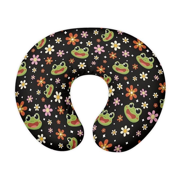 Frog Flower Nursing Pillow Covers for Breastfeeding Pillow, Cozy Nursing Slipcover Breastfeeding Pillow Covers for Breastfeeding Mom