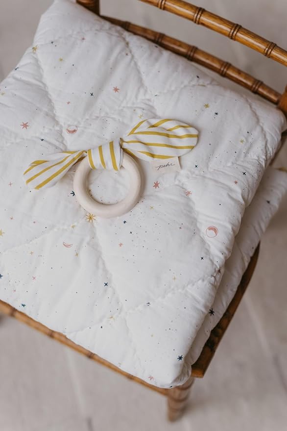 PEHR Chambray Blanket | Heirloom-Quality Reversible Baby Blanket | 100% Cotton Exterior with Soft Polyfill | Hand-Finished Details | 36" x 36" / 91.5 x 91.5 cm | Celestial