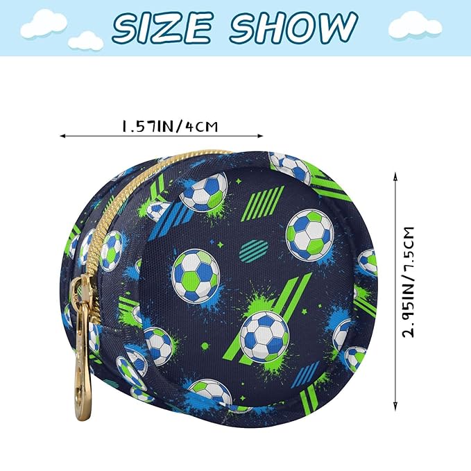 Soccer Ball Print Pacifier Holder Case for Diaper Bag Portable Travel Pacifier Storage Case with Clip Pacifier Storage Container for Outdoor Purse Baby Girls Boys