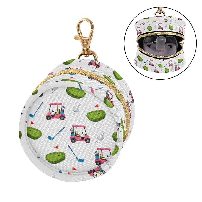 Golfs White Print Pacifier Holder Case with Clip Paci Holder Pacifier Storage Case Container Portable for Diaper Bag Baby Boy Girl Essentials