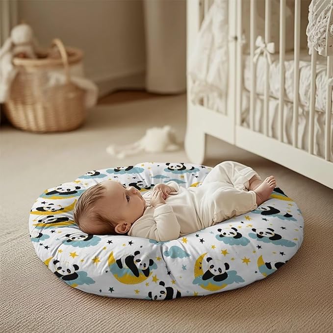 Cartoon Panda Nursing Pillow Cover Girls Breastfeeding Pillow Cover for Baby, Snug Fits Newborn Nursing Pillow Case Super Soft Breathable Breastfeeding Pillow Slipcover