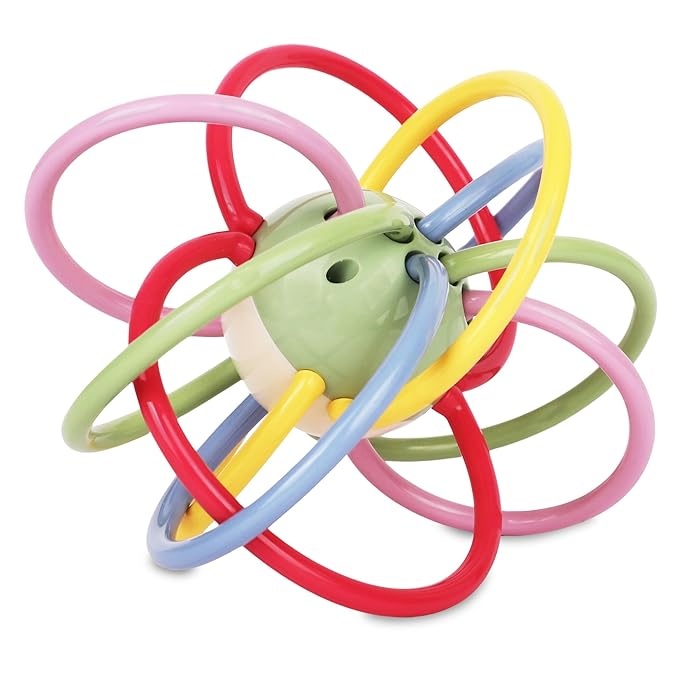 Rattle & Sensory Teether Toys for Babies, Multicolour Soft Teething Tube, Easy to Clean, Developmental Baby Toys 0-6 Months