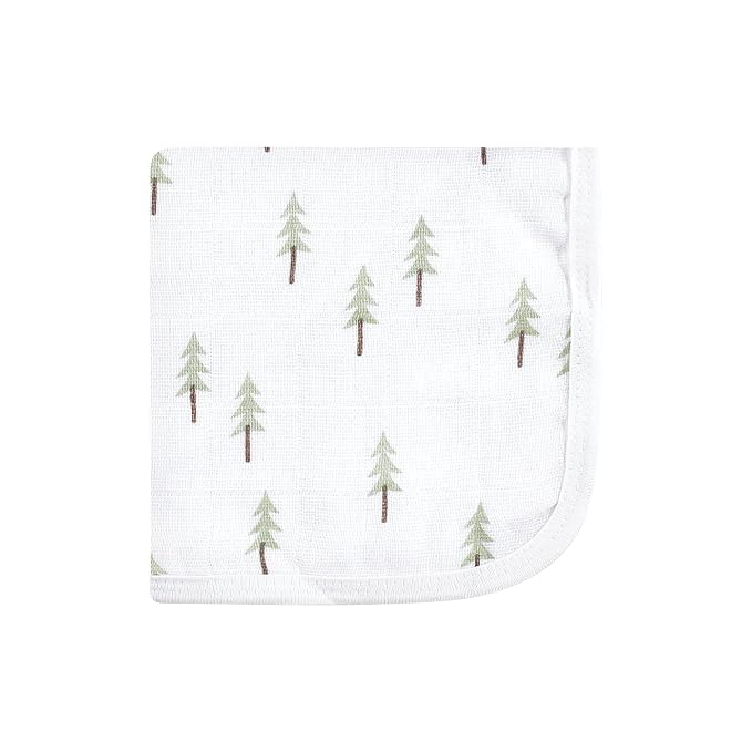 Hudson Baby Unisex Baby Cotton Muslin Washcloths, Woodland, One Size