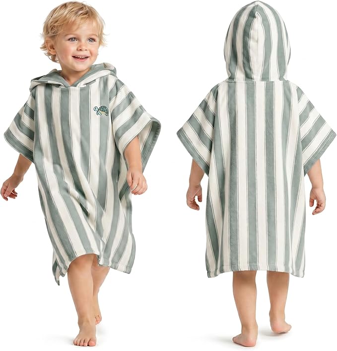 ZICOTO Stylish Hooded Beach Towel for Kids - Extra Soft and Fast Drying Poncho for Toddlers 3-6 Years is Made of Premium Cotton - Perfect Cover Up for Beach Days or Pool and Bath Time Adventures