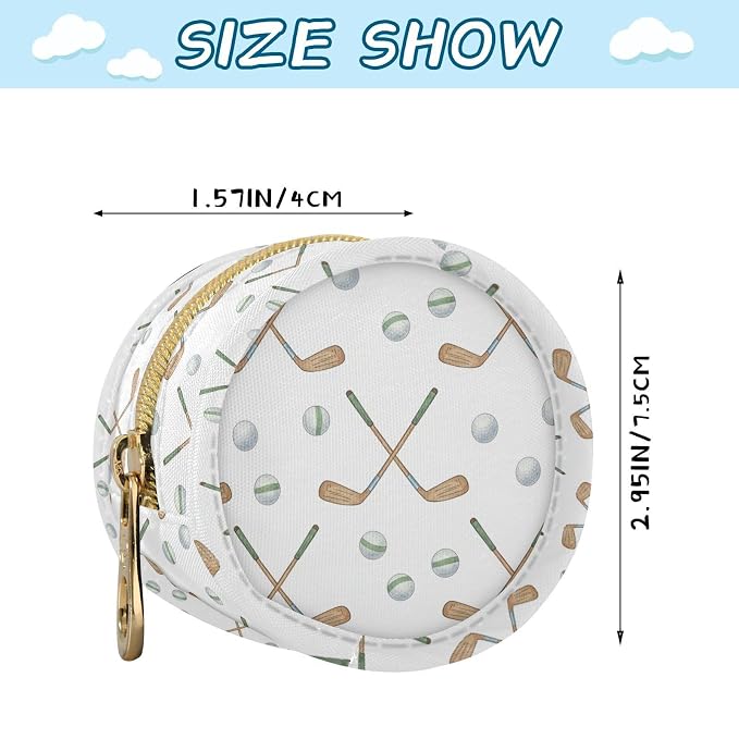Golf Balls White Print Pacifier Holder Case for Diaper Bag Portable Travel Pacifier Storage Case with Clip Pacifier Cover Pouch Bag for Baby Boys Girls Purse Outdoor