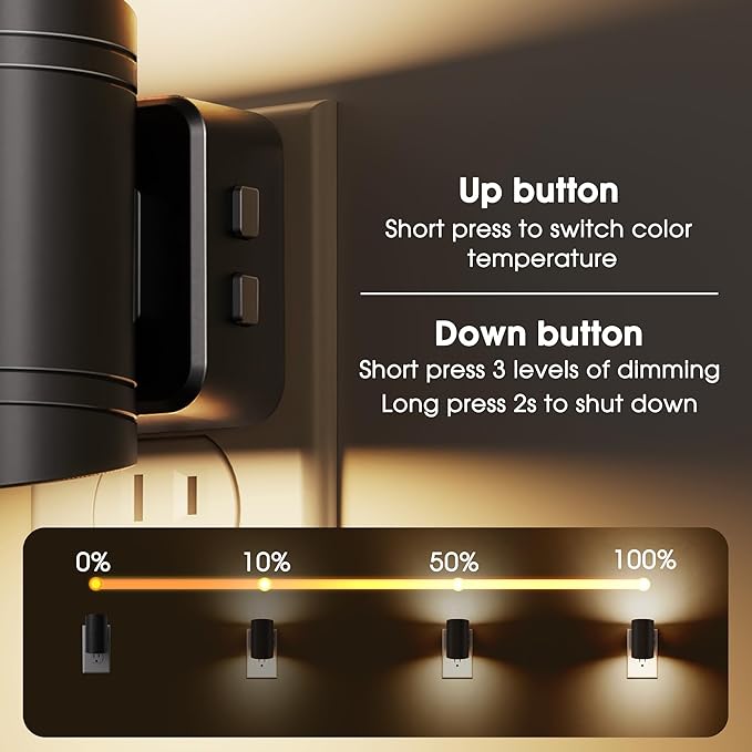 Briignite Night Lights Plug into Wall, 3CCT Modern LED Night Light Plug in, Dusk to Dawn Sensor, 3000K?0K?0K Change Nightlight,Dimmable NightLight for Hallway, Bedroom, Stairway, 2 Pack