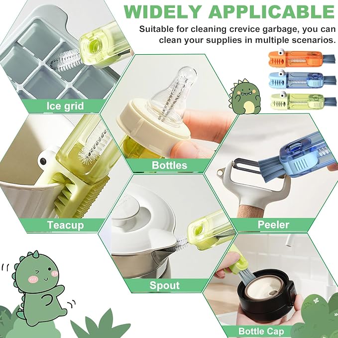 6 PCS Cup Lid Gap Cleaning Brush, Portable Water Bottle Brush, Multifunctional Bottle Cleaner Brush Set for Tight Spaces, Bottle Gaps, Straws, Tumblers, Travel Mug Caps