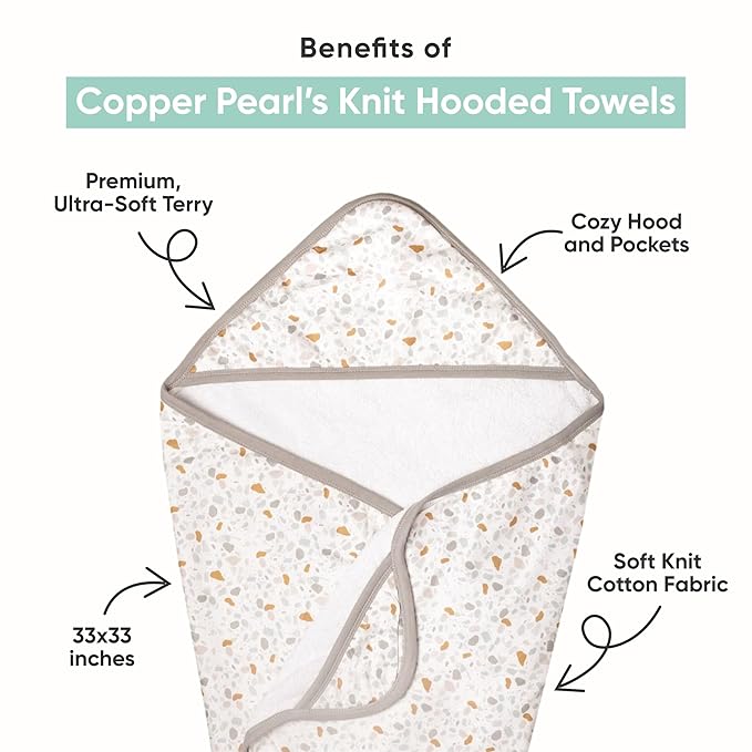 Copper Pearl Premium Knit Hooded Towel in Haven
