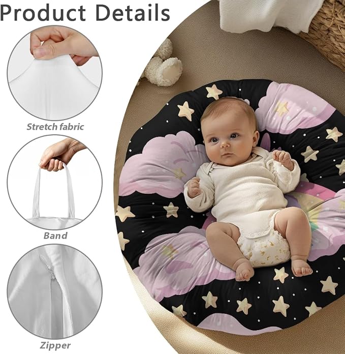 Rainbow Axolotl Stretchy Nursing Pillow Covers Breast Feeding Pillows Covers for Moms Ultra Soft Snug Fits On Infant Nursing Pillow Nursing Pillow Case for Newborn