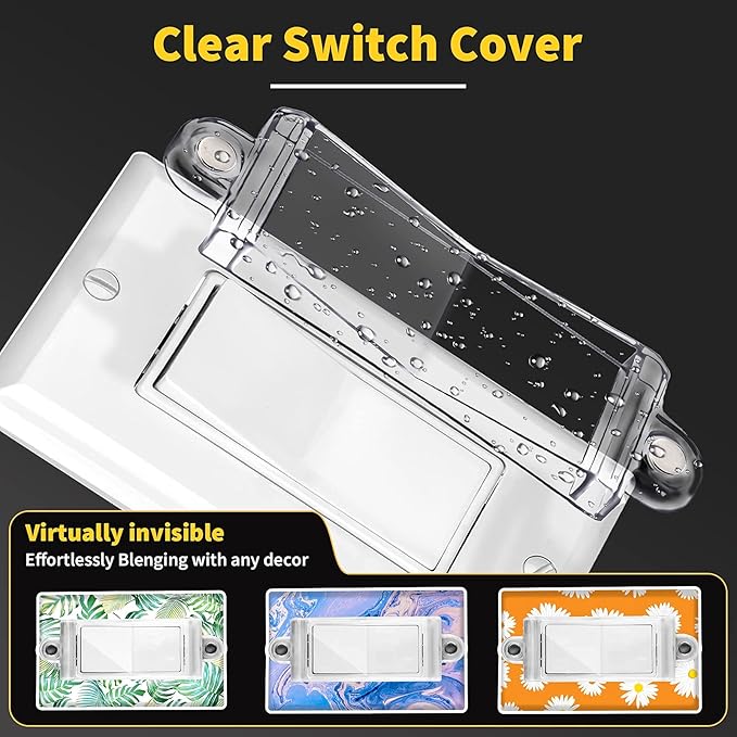Magnetic Light Switch Guard Cover- PSZEZNZ Light Switch Outlet Covers for Flat Modern Wall Switches-Child Safety Protection(Clear,6 Piece)