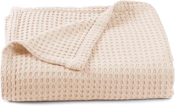 36” X 40” Inches Cooling Baby Waffle Weave Blanket, Ultra-Soft Lightweight Receiving Blanket for Newborn, Breathable Comfortable Baby Swaddle Blanket for Boys and Girls(Oat)