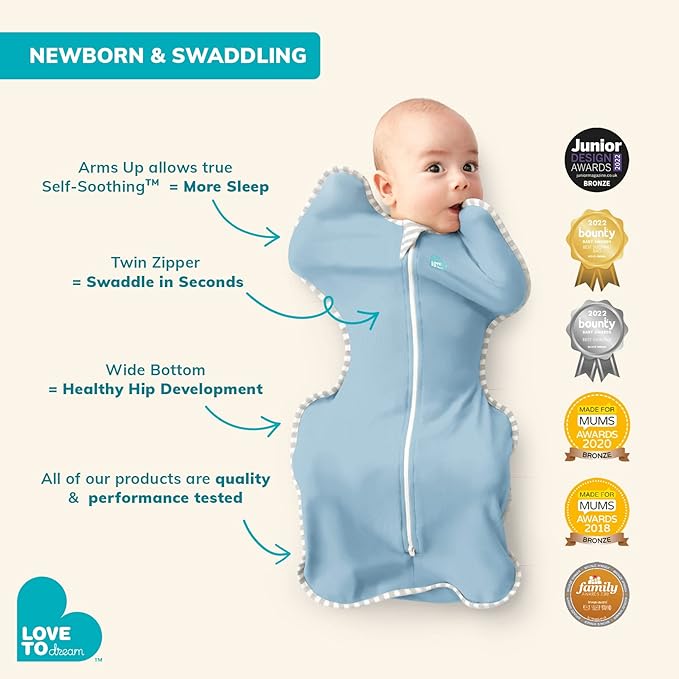 Love to Dream Swaddle UP Self-Soothing Sleep Sack 13-19 lbs., Dramatically Better Sleep, Snug Fit Calms Startle Reflex, 1.0 TOG, Medium 13-19 lbs, Dusty Pink