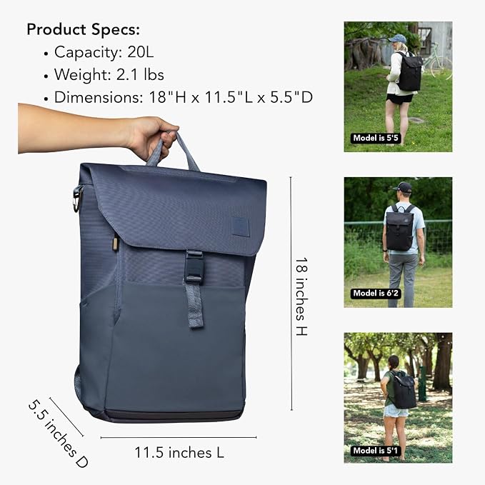 Huhu Diaper Bag Backpack – Large Baby Bag for Moms & Dads – Water-Resistant, Unisex Travel Kit for New Parents – Includes Changing Pad and 2 Organizer Pouches (Dusky Blue)