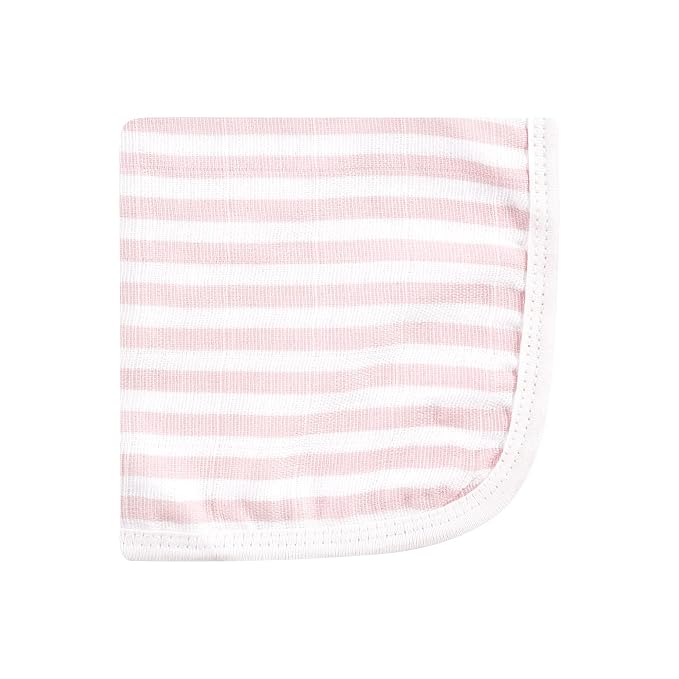 Hudson Baby Unisex Baby Cotton Muslin Washcloths, Rose, One Size