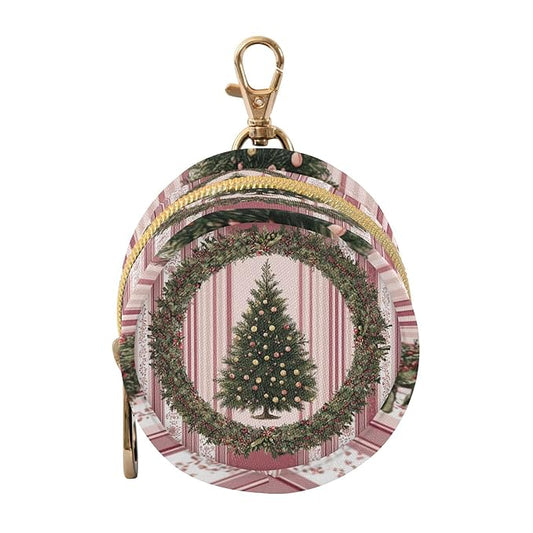 Pacifier Holder with Clip Pacifier Case for Diaper Bag Round Baby Pacifier Pouch Box Bag Portable Striped Wreath Christmas Tree