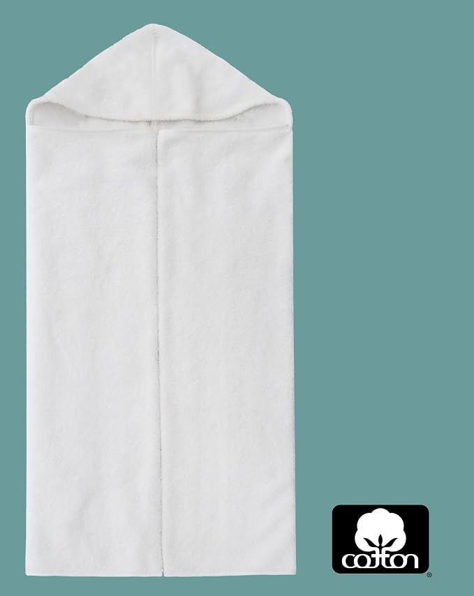 ORIGINAL KIDS Hooded Bath Towel Wrap - 2 Pack - Ultra Soft 100% Cotton Terry Large Oversized Hooded Kids Towel - Shower Pool Beach - 579 GSM Absorbent Quick Dry Plush Gift - 30 x 54 - White