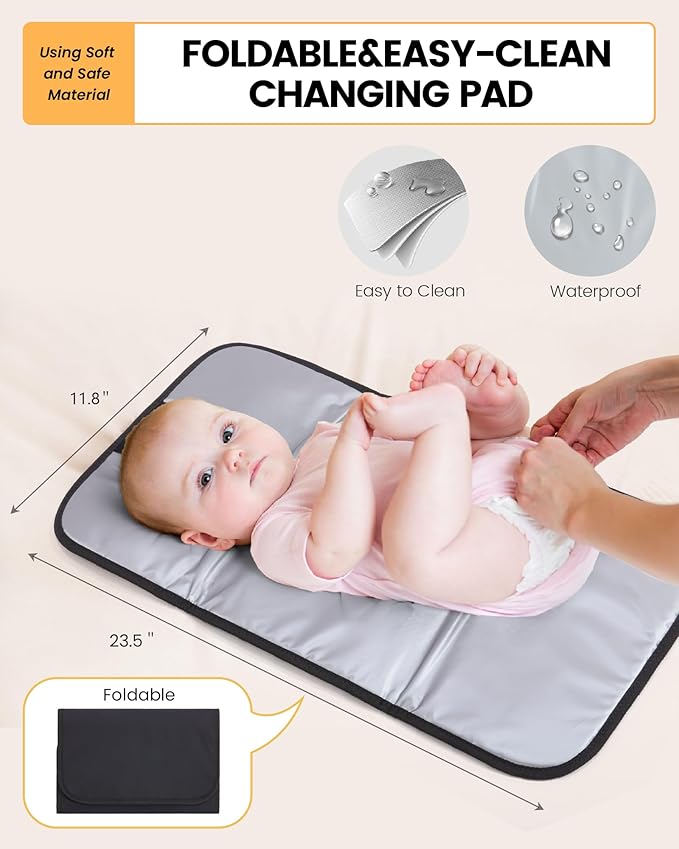 LOVEVOOK Diaper Bag Backpack, Baby Bag with Changing Station for Moms & Dads, Large Waterproof Mommy bag with Stroller Buckles, Travel Essential Baby Shower for Boys and Girls