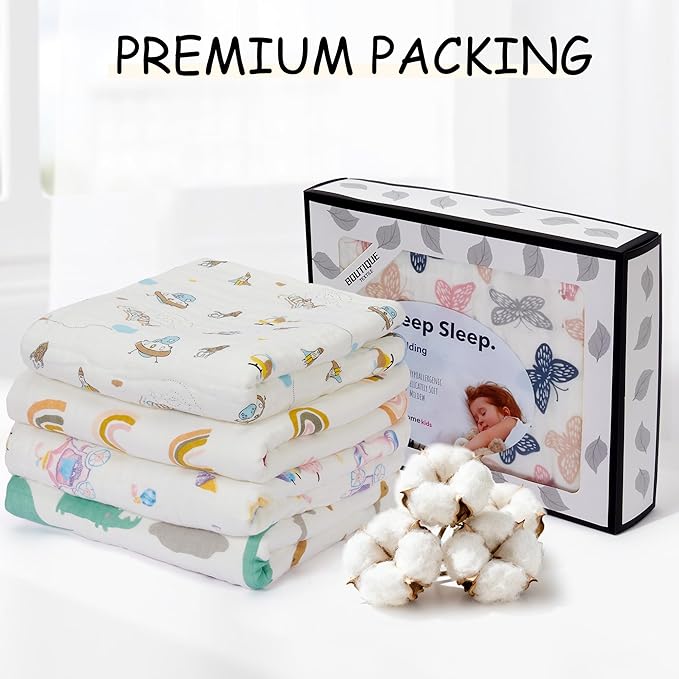 ZPECC Muslin Baby Blanket Thicker, 30x40 Organic Cotton Newborn Receiving Quilt Hypoallergenic for Baby Essentials Swaddle Crib Stroller, Dinosaur