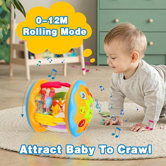 Aboosam Baby Toys 6 to 12 Months - Musical Learning Infant Toys 12-18 Months - Babies Ocean Rotating Light Up Toy for Toddlers 1 2 3+ Years Old Boys Girls Baby Gifts