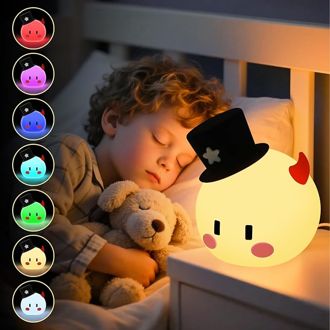 Monster Night Light for Kids, 8-Color Modes & Voice Controlled Light Lamps, Cute Soft Touch Silicone Portable Rechargeable Touch Nightlight for Breastfeeding, Bedroom Decor, Boys and Gifts for Girls
