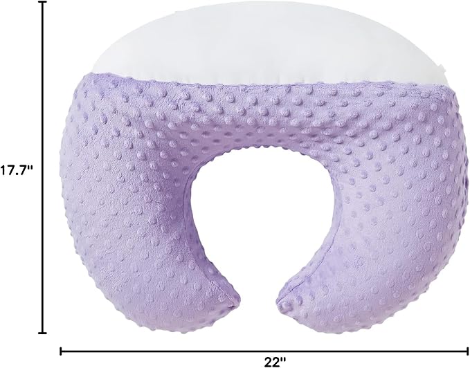 Dots Nursing Pillow Cover, Case Plush Breathable Breastfeeding Pillow Slipcover Fits Nursing Pillow, Super Soft Snug Positioners for Baby Boy Baby Girl (Lavender)