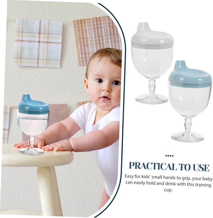 2pcs Boy Girl Training Cup Detachable Water Goblets for Boys and Girls Multi-function Sippy Cups Blue and White Unbreakable Design for Easy Drinking and Learning