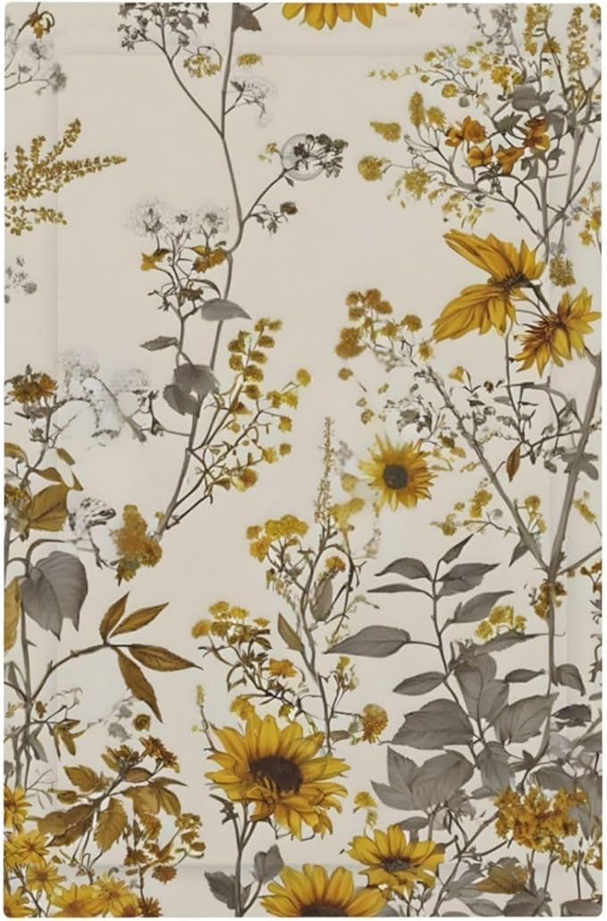 Boho Wildflowers Daisies Sunflowers Plant Floral Light Switch Cover Plate 1 Gang No Device Blank Electrical Wall Plates Faceplate Decorative Switch Plate Covers for Bedroom Living Room Decor