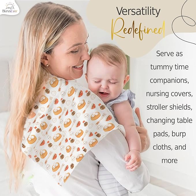 Muslin Swaddle Blanket for Unisex, Soft Breathable and Skin-Friendly Baby Swaddles for Boys & Girls, Newborn Receiving Blanket, Boba Blankets Babies, Large 42 x 47 inches