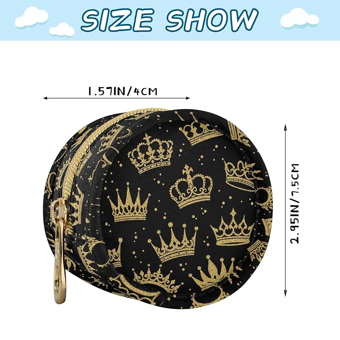 Crowns Black Print Pacifier Holder Case for Diaper Bag Portable Travel Pacifier Storage Case with Clip Newborn Baby Pouch for Baby Boys Girls Outdoor Purse