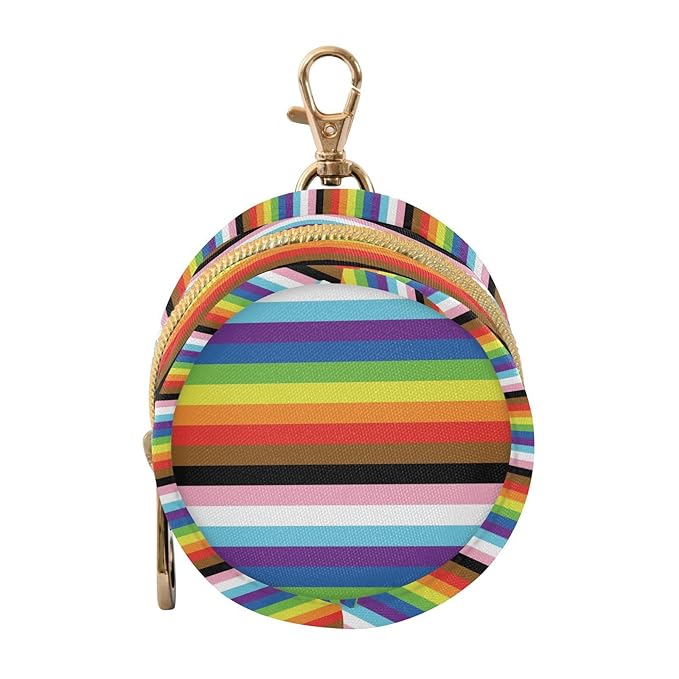 Stripes Rainbow Pacifier Holder Case Newborn Pacifier Storage Pouch for Boys Girls Easy Attach to Diaper Bag Portable Baby Essentials Container