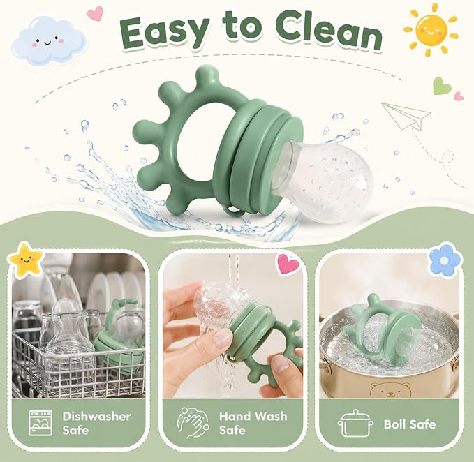 22 Pcs Silicone Baby Feeding Set with Suction Plate, Bowl, Bib, Sippy Cup, Fruit Feeder & Freezer Tray, Training cup with straw, Silicone Fork & Spoon, Baby Eating Utensils (Pink+Green)