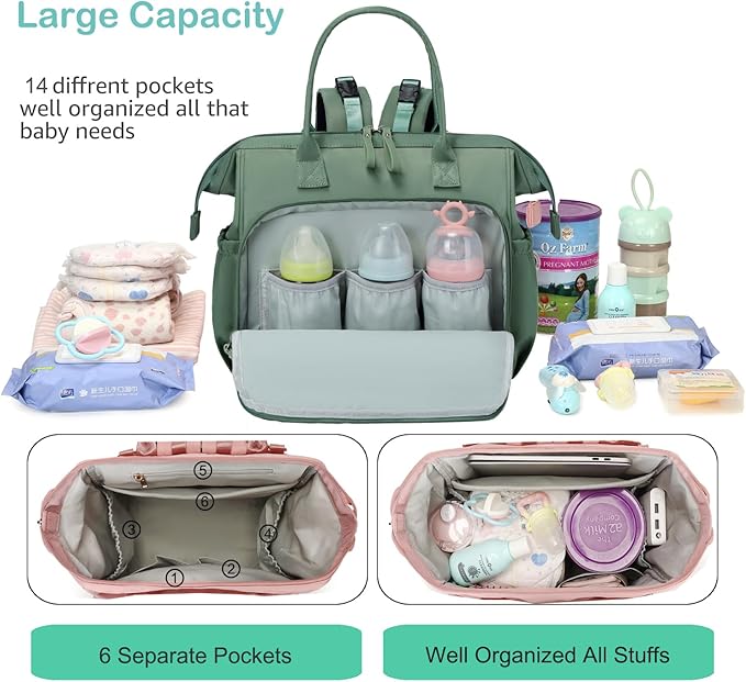LORADI Large Diaper Bag Tote, Hospital Bag, Baby Shower Gifts