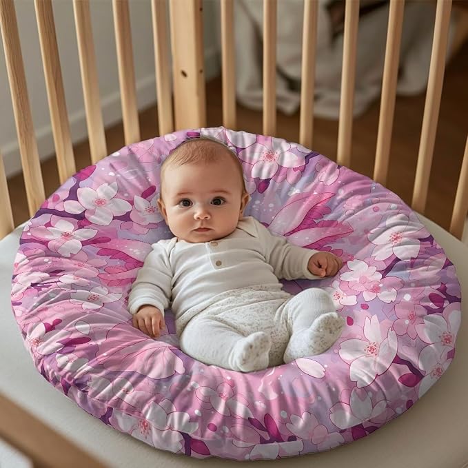 Cherry Blossom Axolotl Boy Girl Gender Neutral Nursing Pillow Cover Baby Breastfeeding Slipcover Infant Newborn Nursery Bottle Pillowcase Feeding Cushion Cover (Pillow NOT Included)