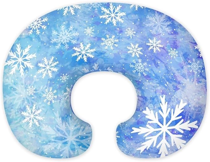Snowflake Feeding Pillow Cover Washable & Breathable Nursing Pillow Slipcovers Breastfeeding Newborn Feeding Cushion Cover Practical Gift, Best Choice for Mom Cover Only