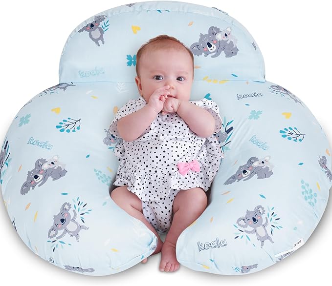 AMASKY Nursing Pillow for Breastfeeding, Breastfeeding Pillows for More Support for Mom and Baby, with Plus Size Ergonomic Design and Removable Cotton Cover, Blue, Pallet of Product