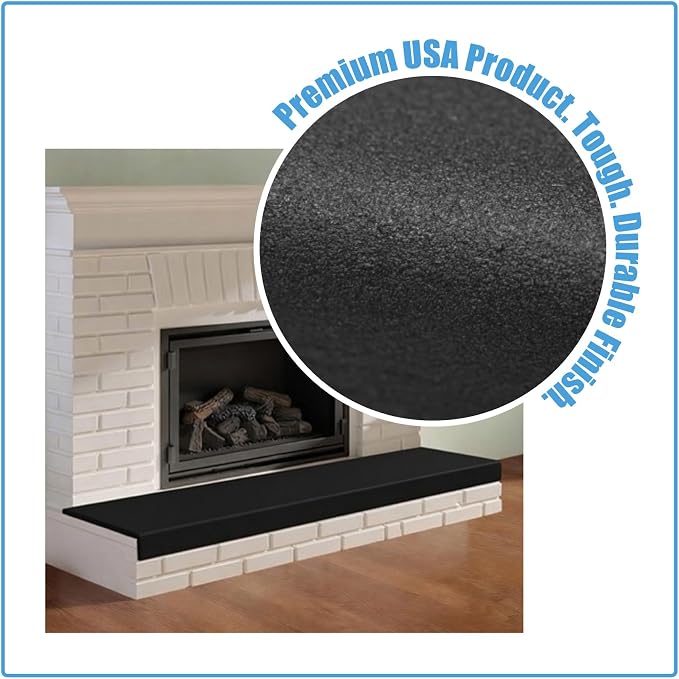 Kidkusion Soft Seat Edge Cushion | Made in USA | 108" | Black | Fireplace Safety Cushion | Hearth Pad
