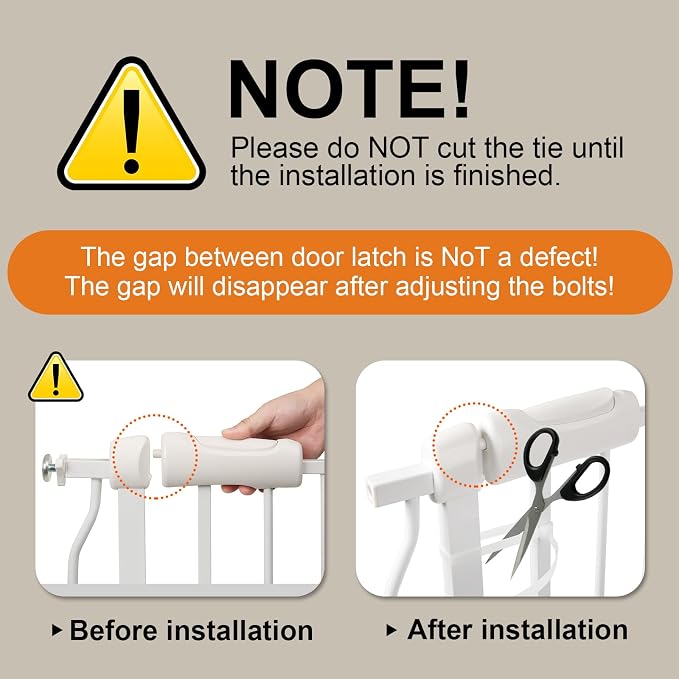 Narrow Baby Gate or Doorways No Drill 29.13-33.86 Inch,Pressure Mounted Metal Child Gates for Wide Openings,Walk Through Pet Gate Indoor Auto Close,White