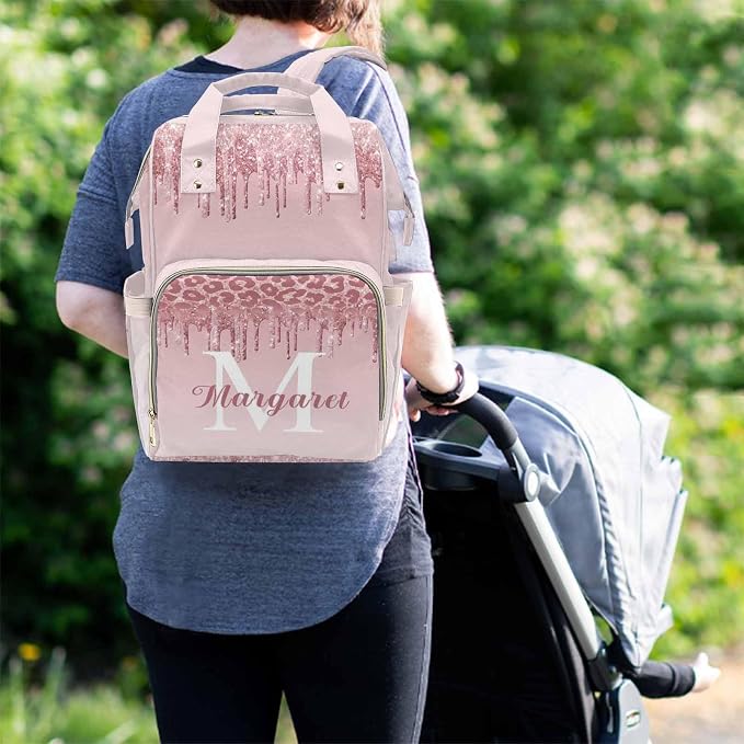 D-Story Custom Name Backpack For Mom Custom Backpack With Name Nappy Backpack Birthday Gift Casual Daypack Baby Diaper Bag Customized