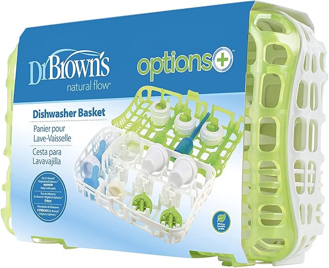 Dr. Brown's Universal Baby Bottle and Accessory Drying Rack with Dishwasher Basket and Dishwasher Bag, for Standard Parts