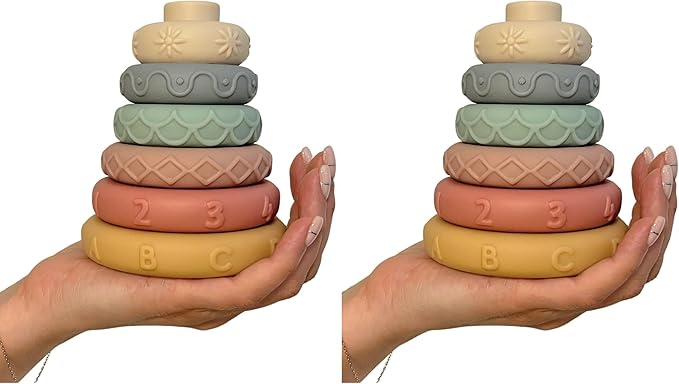 Mr. Pen- Stacking Rings Toy, 6 pcs, Stacking Toys, Stacking Rings, Baby Stacking Toys, Stacking Ring Baby Toy (Pack of 2)