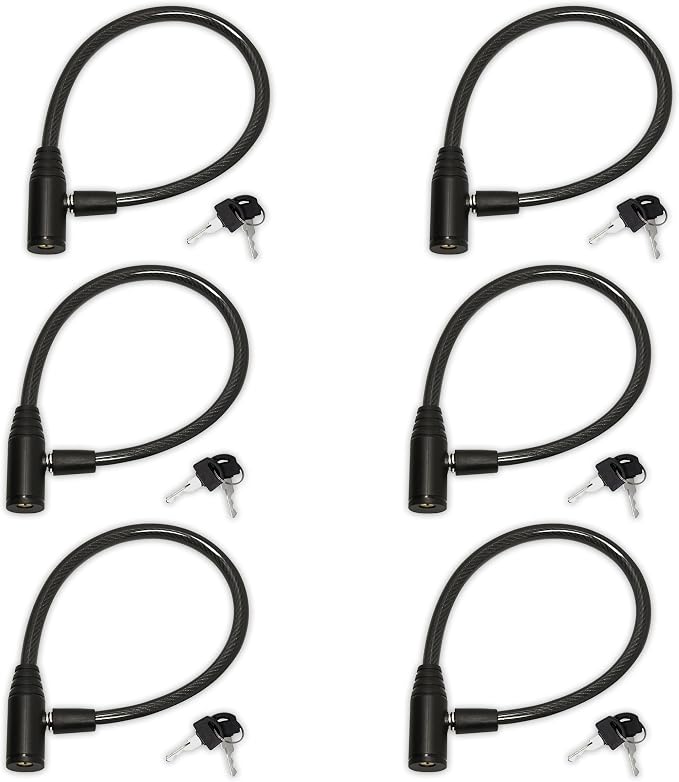 Urban August Child-Proof Refrigerator Lock for Kids & Adults - Lock for French Door Fridge and Cabinet (Regular, Black, 6 Pack Keyed Alike)