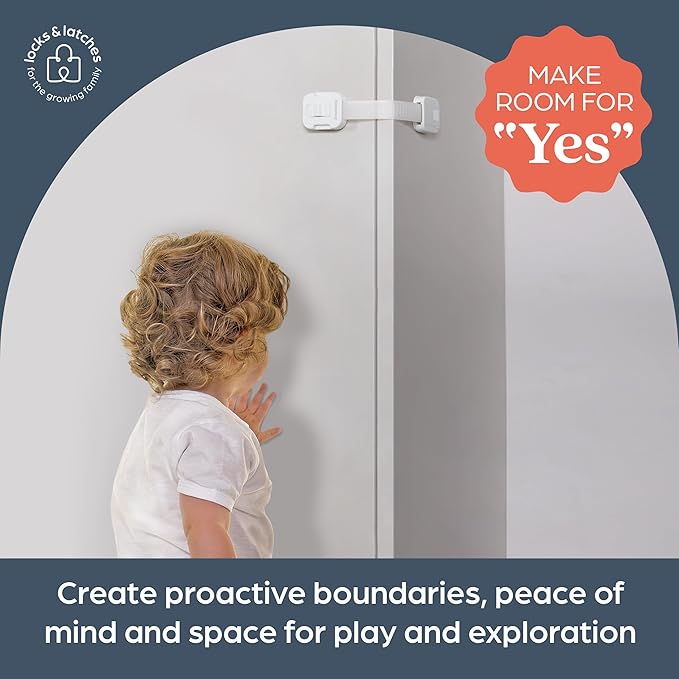 Dreambaby Multi-Purpose Swivel Adapta-Latch Cabinet Locks for Baby Proofing - 5 Adjustable Straps to Use as Fridge Locks, Cabinet Door Locks, Toilet Locks - 3M Adhesive for Easy Child Proofing Needs