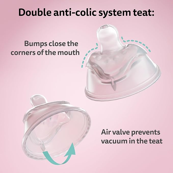 Herobility Anti-Colic Baby Bottles 5 oz / 140 ml ??Pack of 3 Newborn Baby Bottles, Slow Flow Plastic Bottles, Breast-Shaped Teat for Breastfed Babies, Small Baby Bottles, Swedish Design, Wonder Woman