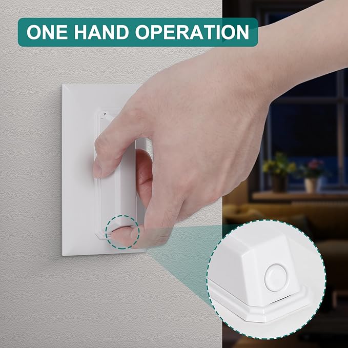 CLYMENE 8 Pack Light Switch Cover Guard, Child Proof Wall Switch Cover Keeps Your Lights or Switches from Getting Accidentally Turned ON or OFF, Toggle Style (White)