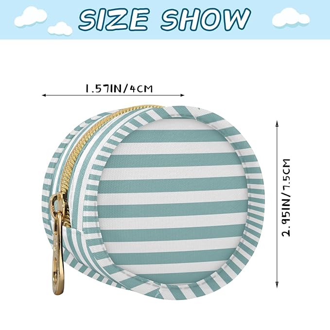 Teal Stripes Pacifier Holder Case Newborn Pacifier Storage Pouch for Boys Girls Easy Attach to Diaper Bag Portable Baby Essentials Container