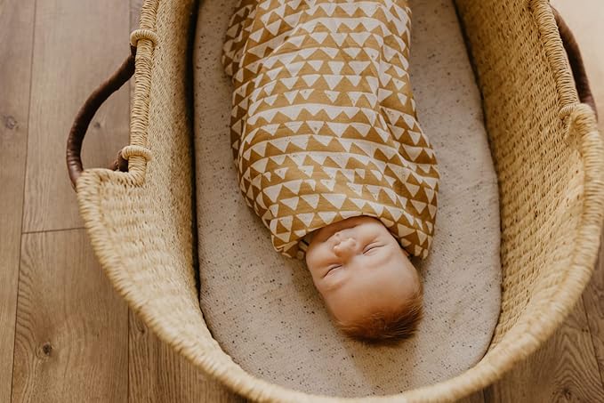 Mini Wander Swaddles for Newborns Muslin Swaddle Blankets - Breathable Soft Gender Neutral Receiving Blanket Baby Essentials | 47 x 47 Cotton - (Mountains (Honey Gold))