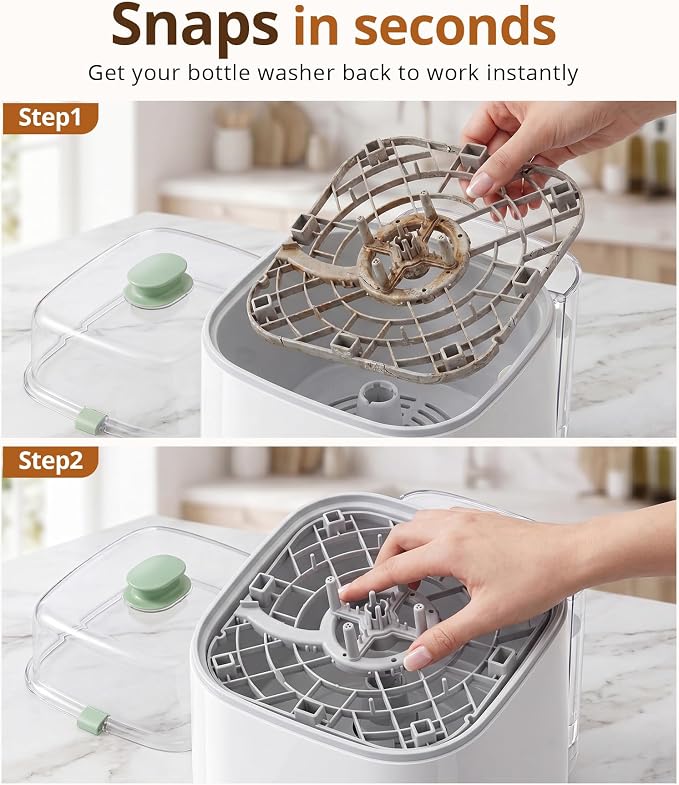 ACOCO Replacement Bottom Tray for Momcozy Bottle Washer, Base Rack Insert Compatible with KleanPal Pro BS03 with Cleaning Brush, BPA-Free Baby Washer Accessories for High-Temperature Wash Cycles